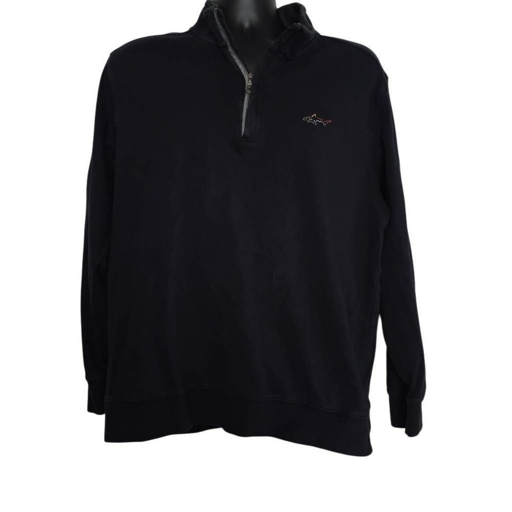 Greg Norman Men's Size Large Black 1/4 Zip Pullover Long Sleeve Sweatshirt